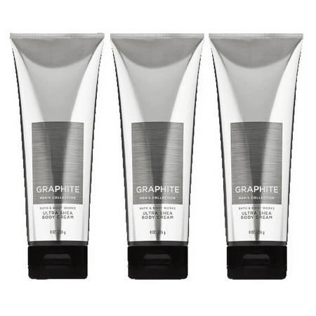 Bath & Body Works Men's Collection Non-Greasy Moisturizing Cream with Graphite, Cocoa, 3 Pack