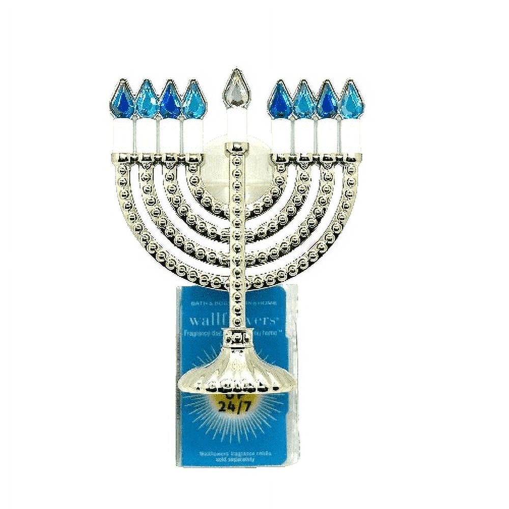 Bath & Body Works Menorah Hanukkah Nightlight Wallflowers Home Fragrance Plug, Blue