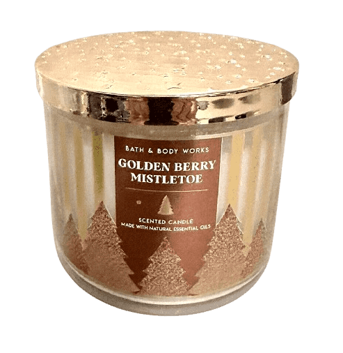 Bath & Body Works Golden Merry Mistletoe 3 Wick Candle