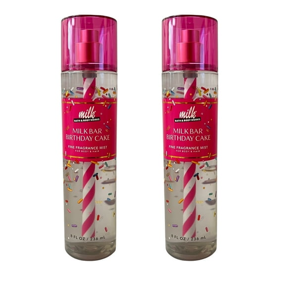 Bath & Body Works Milk Bar Birthday Cake Mist 8 fl oz 2 Pack
