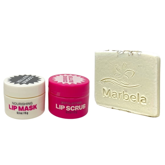 Bath & Body Works Milk Bar Cookie Butter Lip Scrub and Lip Mask with a Natural Oats Sample Soap