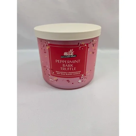 Bath & Body Works Milk Bar Peppermint Bark Truffle 3 Wick Candle 14.5 oz