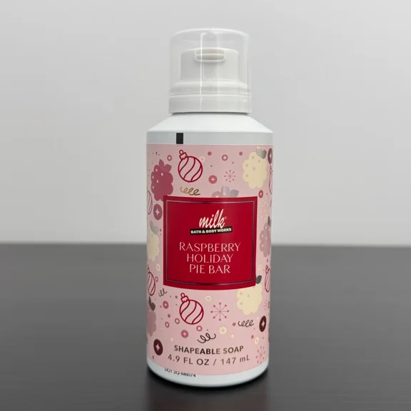 Bath & Body Works Milk Bar Raspberry Holiday Pie Bar Shapeable Soap - Retired, Hard to Find