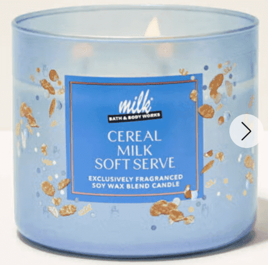 Bath & Body Works Milk Cereal Milk Soft Serve Scented 3-Wick Candle, Soy Wax Blend