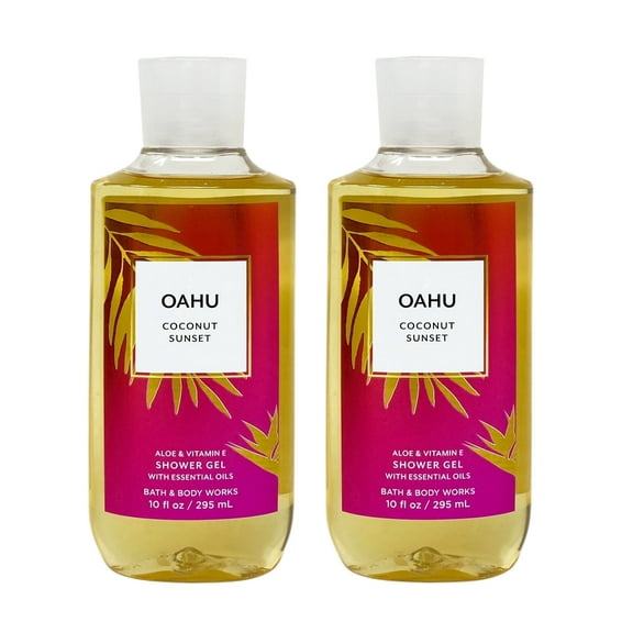 Bath & Body Works Oahu Coconut Sunset Aloe & Vitamin E Shower Gel Twin Pack, Coconut Blossom