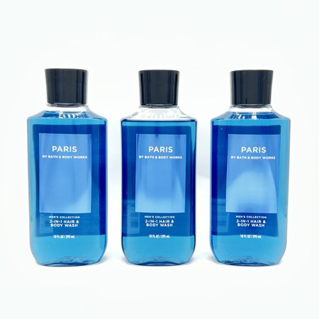 Bath & Body Works Paris for Men 10oz 2-in-1 Hair & Body Wash Set of 3