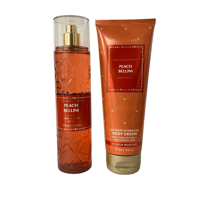 Bath & Body Works Peach Bellini Fragrance Mist & Body Cream Set