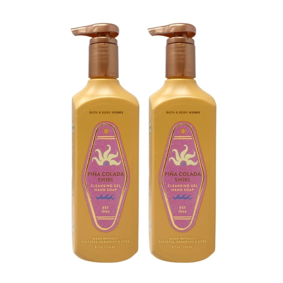Bath & Body Works Pia Colada Swirl 2 Cleansing Gel Hand Soaps (8 fl oz Each)