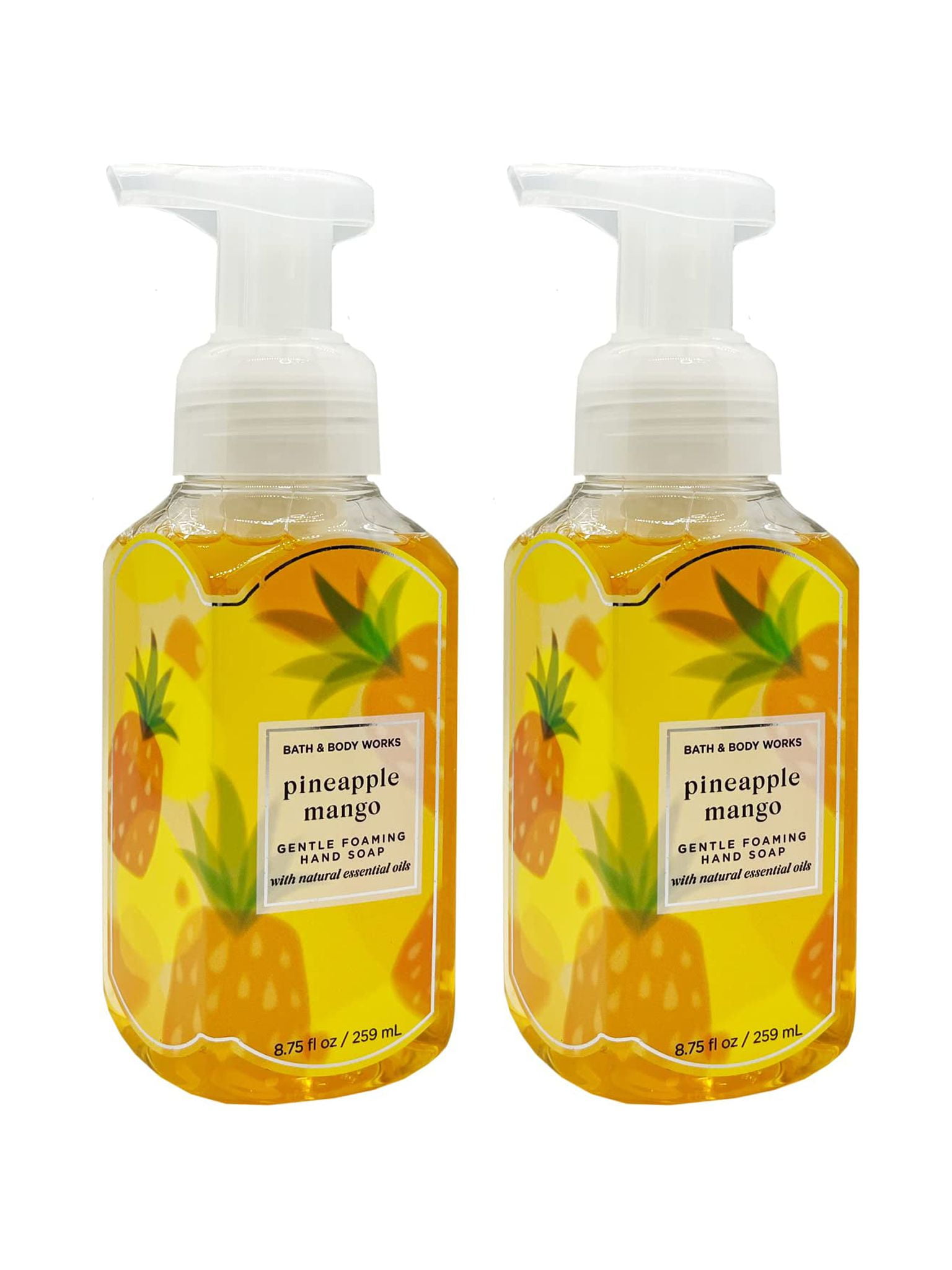 Bath & Body Works Pineapple Mango Gentle Foaming Hand Soap 8.75 Ounce 2-Pack (Pineapple Mango)