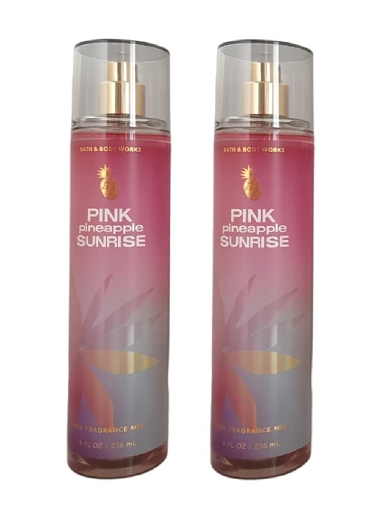 Bath and Body Works Pink Pineapple Sunrise Fine Fragrance Mist Pack Lot of 2 (Pink Pineapple Sunrise)