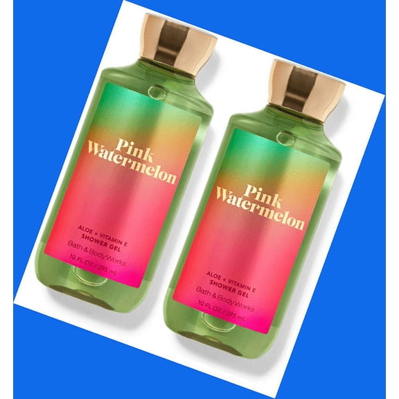 Bath & Body Works - Pink Watermelon Aloe + Vitamin E Shower Gel 10 fl. oz. Lot of 2