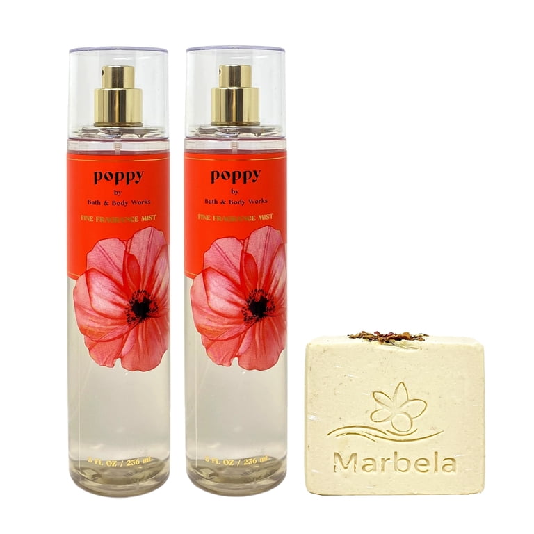 Bath & Body Works Poppy 2 Piece Fine Fragrance Mist with a Marbela