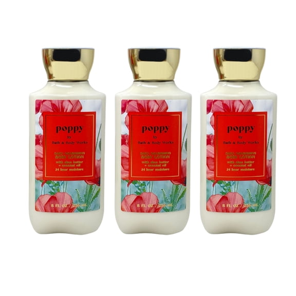 Bath & Body Works Poppy - 3 Daily Nourishing Body Lotions (8 fl oz / 236 mL Each)