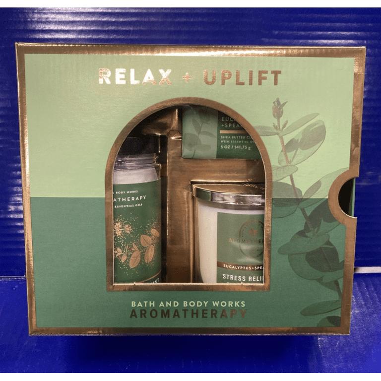 アロマキャンドルセット bath and body works Bath & Body Works Relax + Uplift Aromatherapy Set, Shea Cleansing