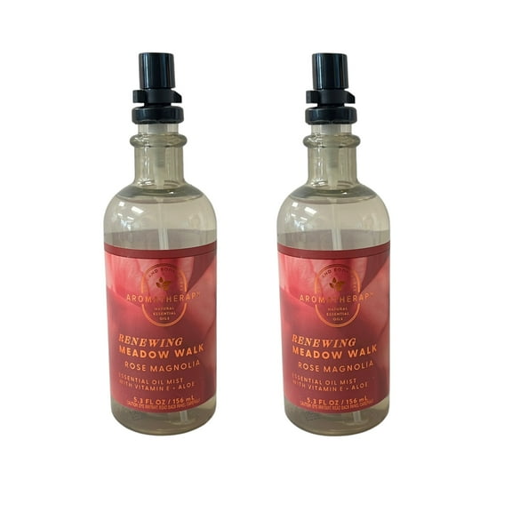 Bath & Body Works Renewing Meadow Walk Rose Magnolia Essential Oil Mist 2 Pack