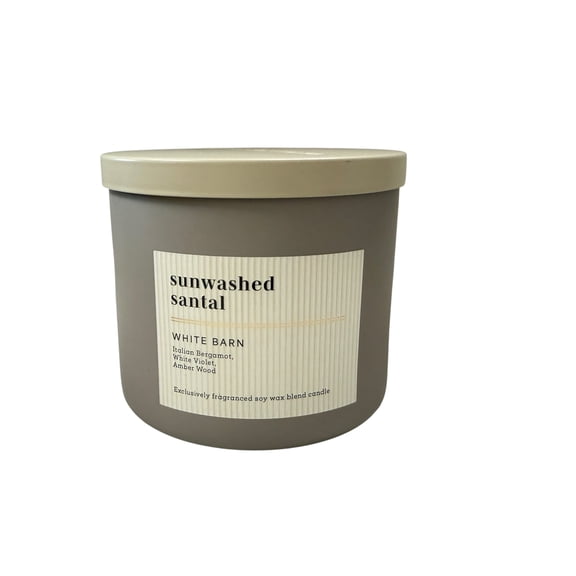 Bath & Body Works Sunwashed Santal Scented 3 Wick Candle 14.5 oz