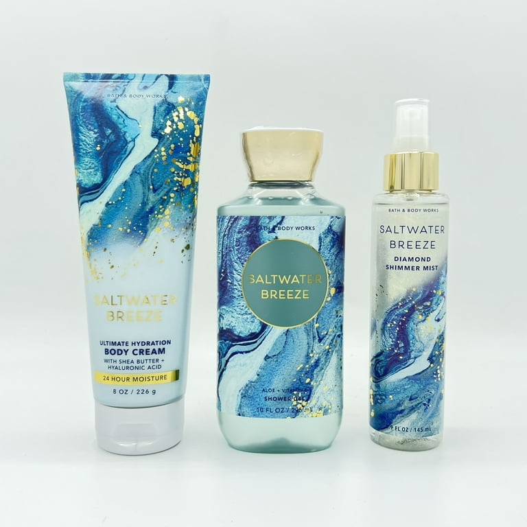 4 Bath & Body Works Saltwater Breeze Lotion, Body Cream, Wash, & 2024 Shimmer Mist!