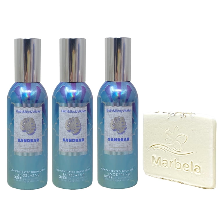 Bath & Body Works Eucalyptus + Spearmint Room Spray 4-Pack Bundle - 1.5 Oz Each, Includes Natural Oats Sample Soap