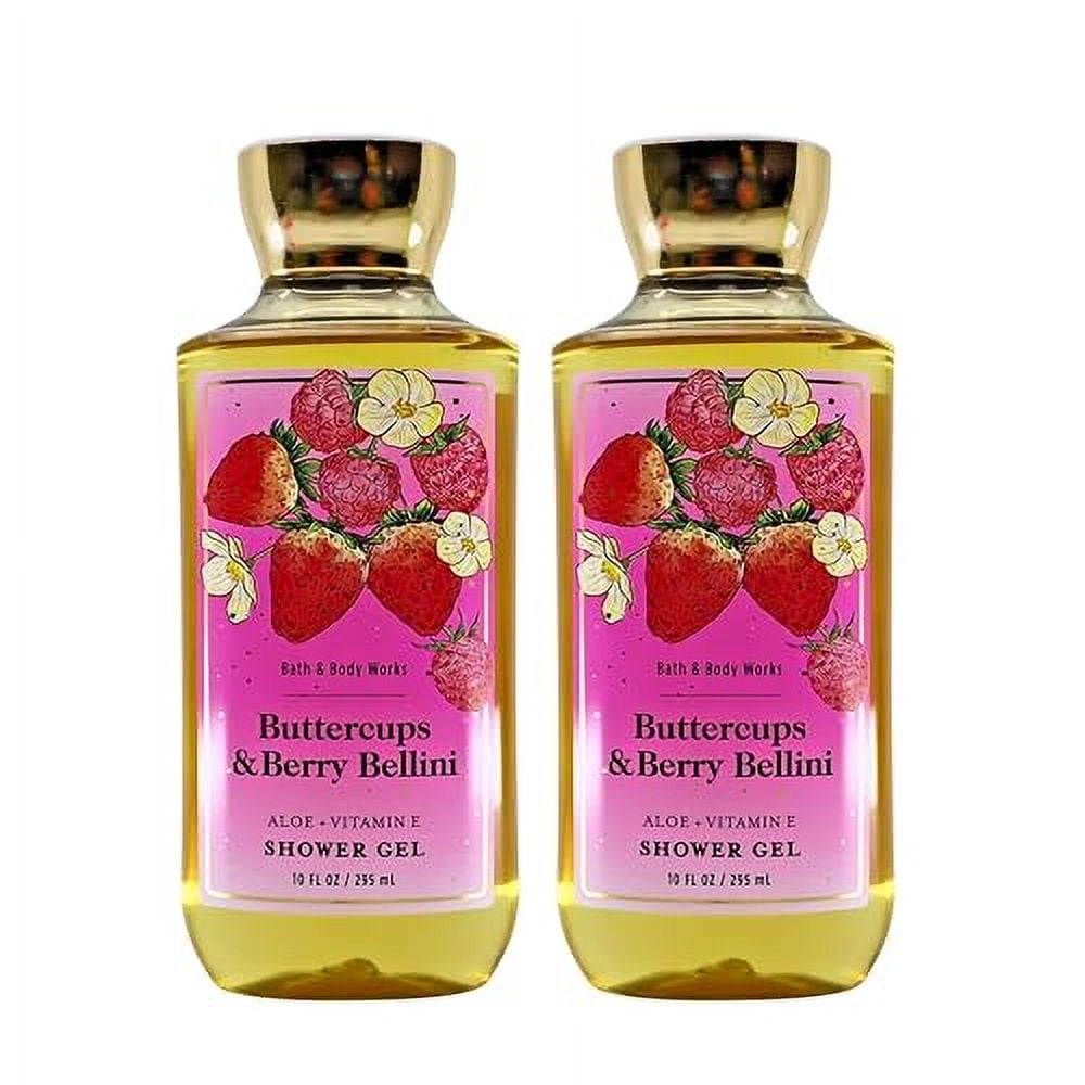Bath & Body Works Shower Gel, Gift Set of 2, 10oz Each (Buttercups Berry Bellini)