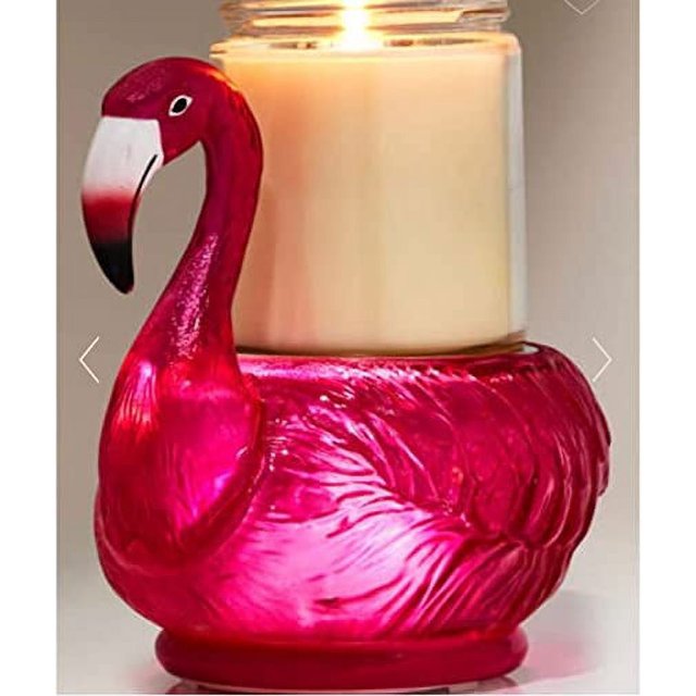 Bath & Body Works Single Wick Flamingo Light Up Water Globe Pedestal