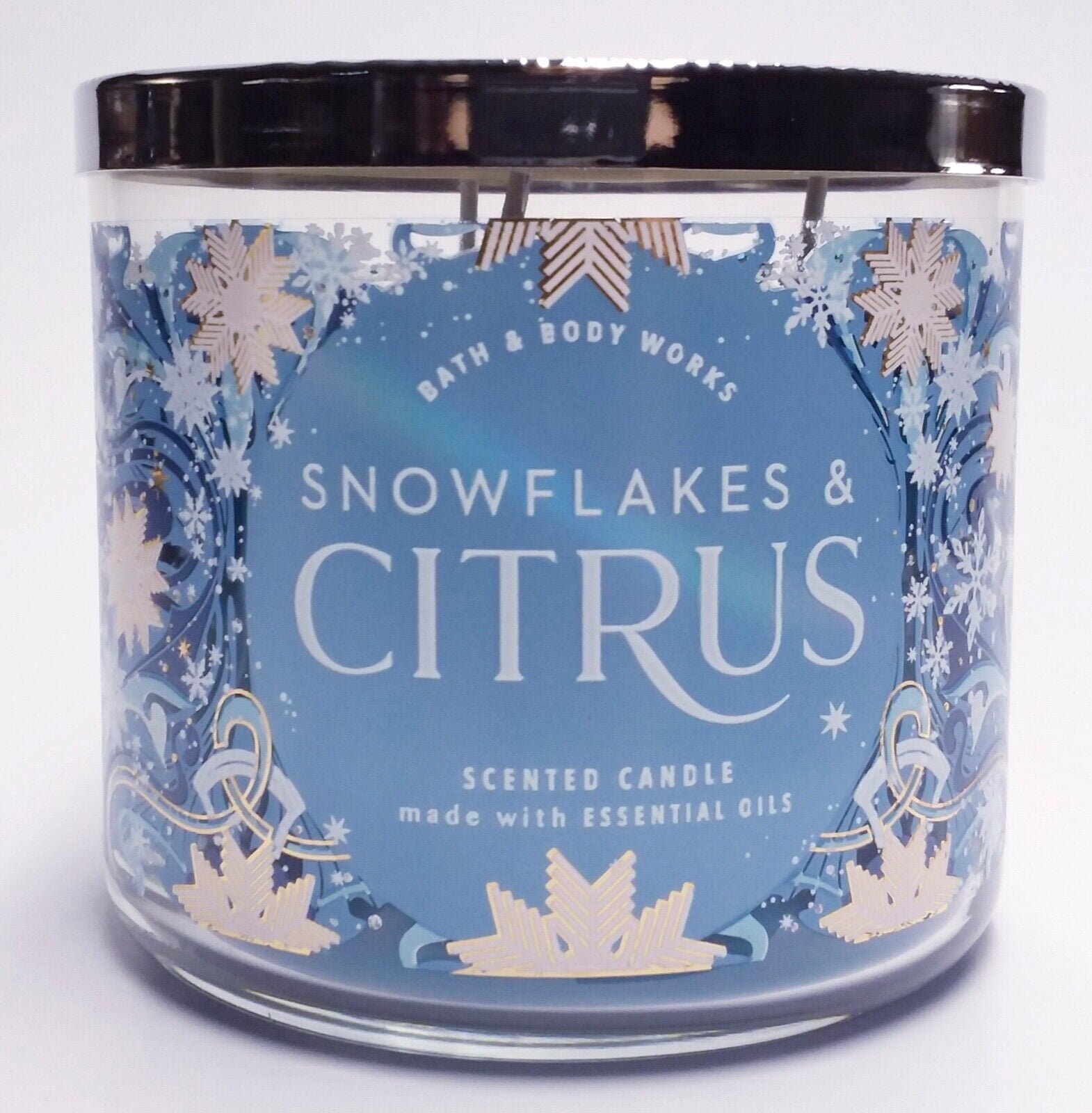 Bath & Body Works Snowflakes & Citrus 3 Wick Candle