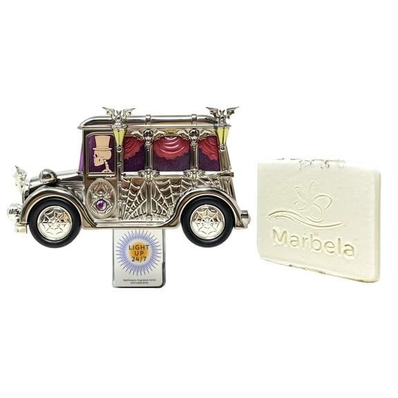 Bath & Body Works Spooky Car Tri-Projector Wallflowers Fragrance Plug with a Marbela Natural Oats Sample Soap