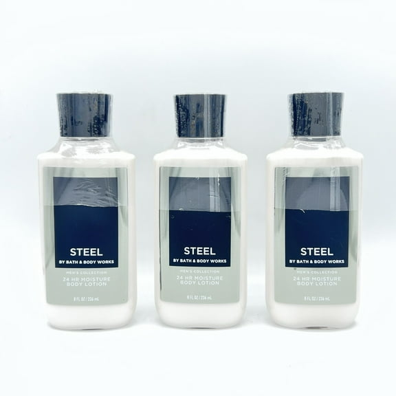 Bath & Body Works Steel 8oz Men's Body Lotion 3-Piece Set