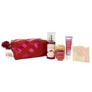 Bath & Body Works Strawberry Pound Cake Mini Gift Bag Trio - Fragrance Mist, Lip Gloss and Hand Gel with a Himalayan Salts Springs Sample Soap - Travel Size
