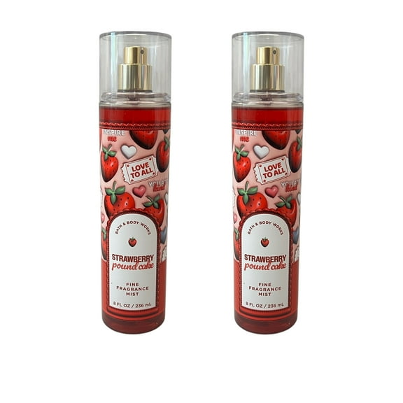 Bath& Body Works Strawberry Poundcake Mist 8 fl oz 2 Pack