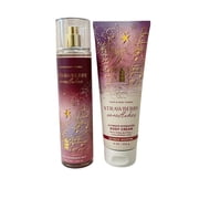 Bath & Body Works Strawberry Snowflakes Fine Fragrance Mist & Body Cream Set