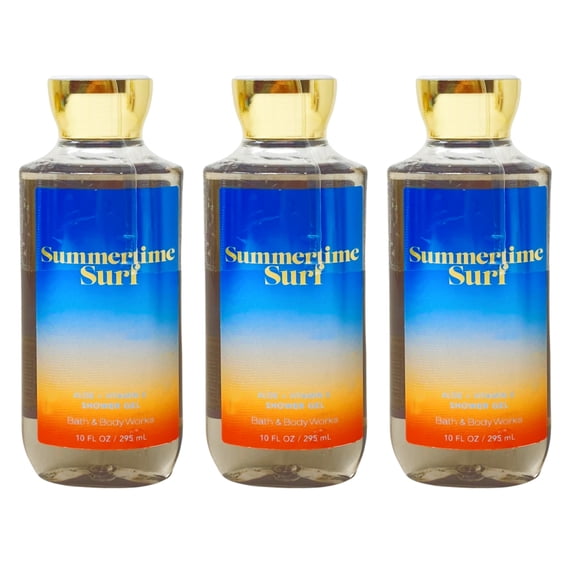 Bath & Body Works Summertime Surf - 3 Shower Gels (10 fl oz / 295 ml Each)