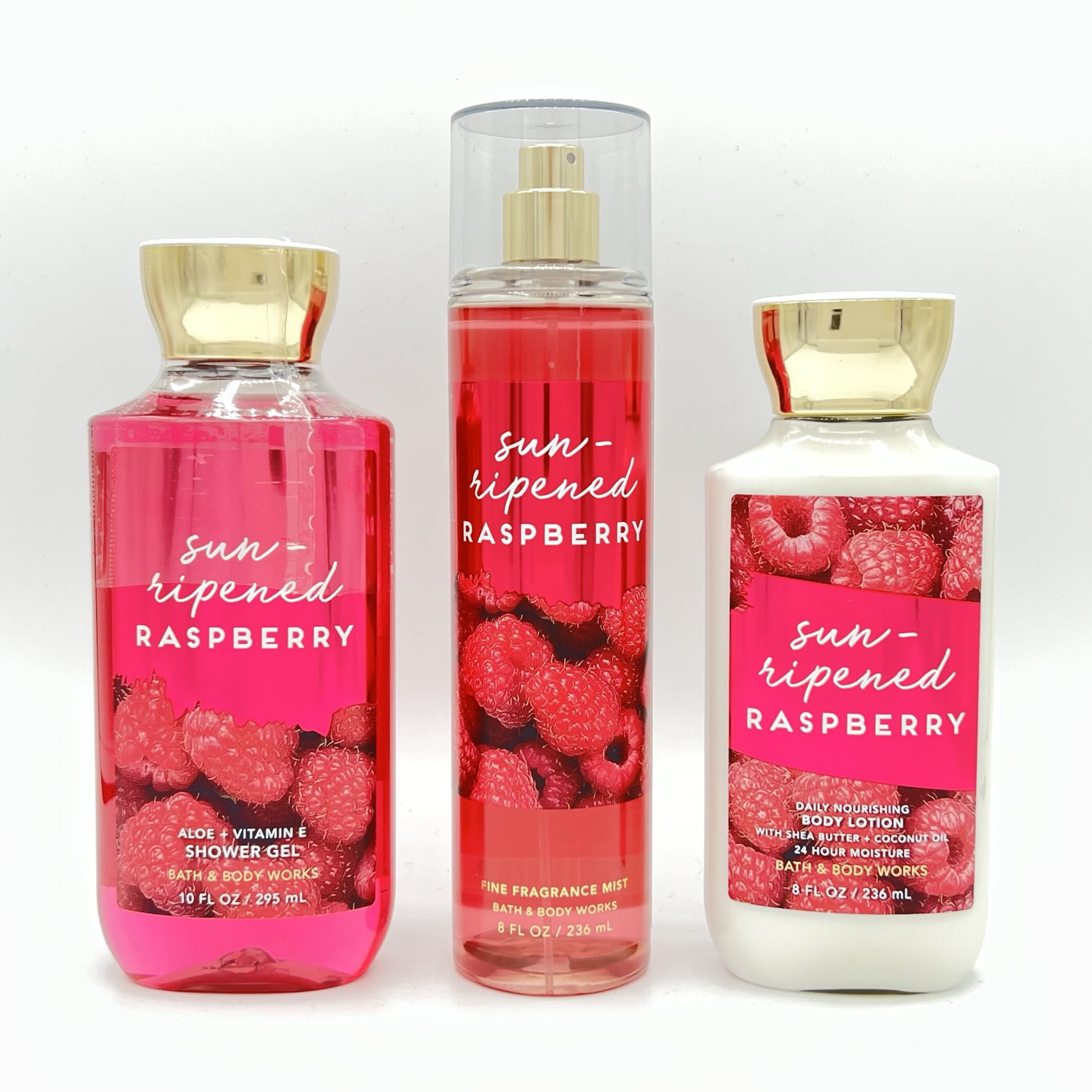 Bath & Body Works SUN-RIPENED store RASPBERRY Body Lotion, Shower gel, Fragrance Mist