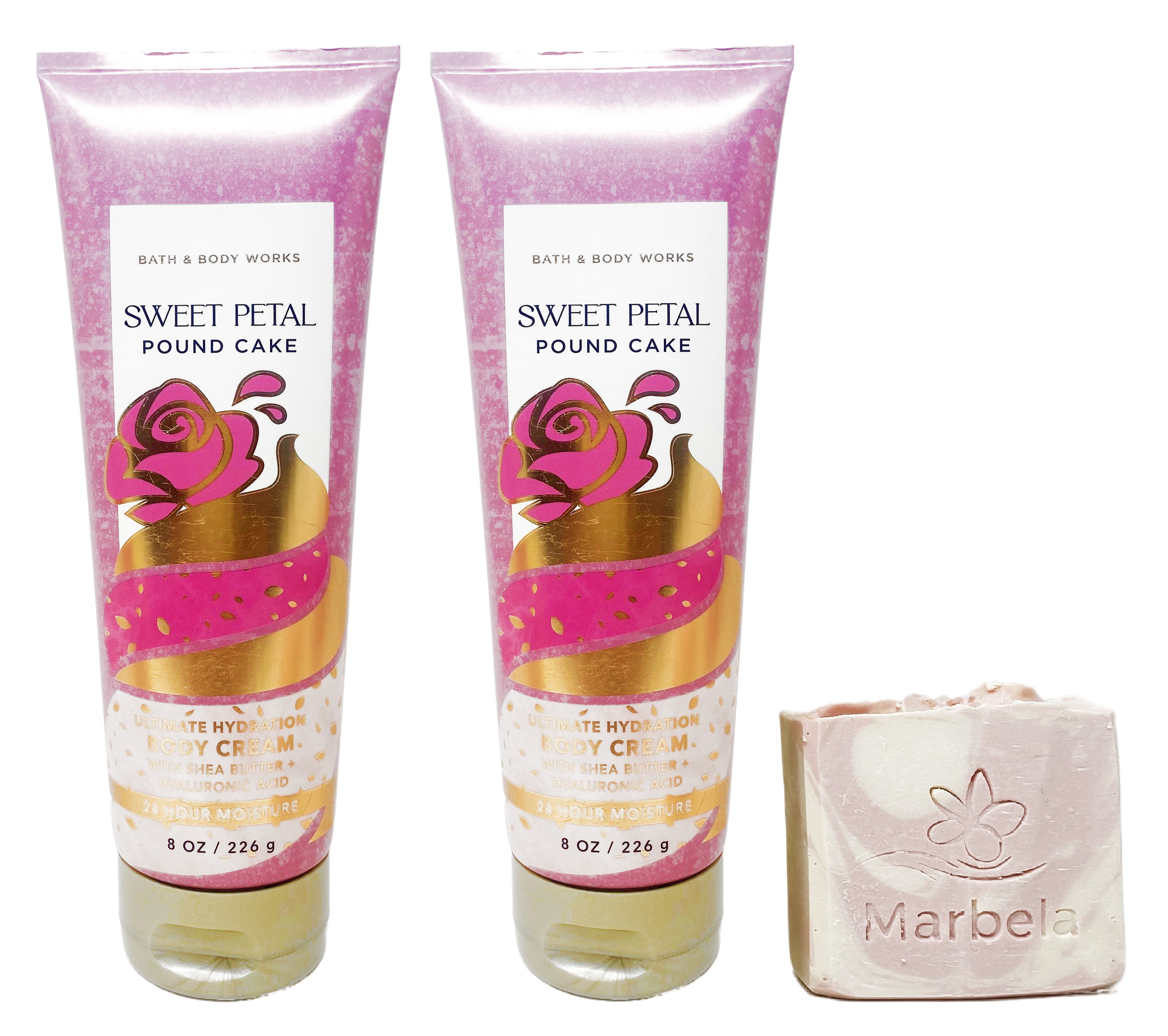 Bath & Body Works Sweet Petal Pound Cake 2 Pack Of Body Cream with a