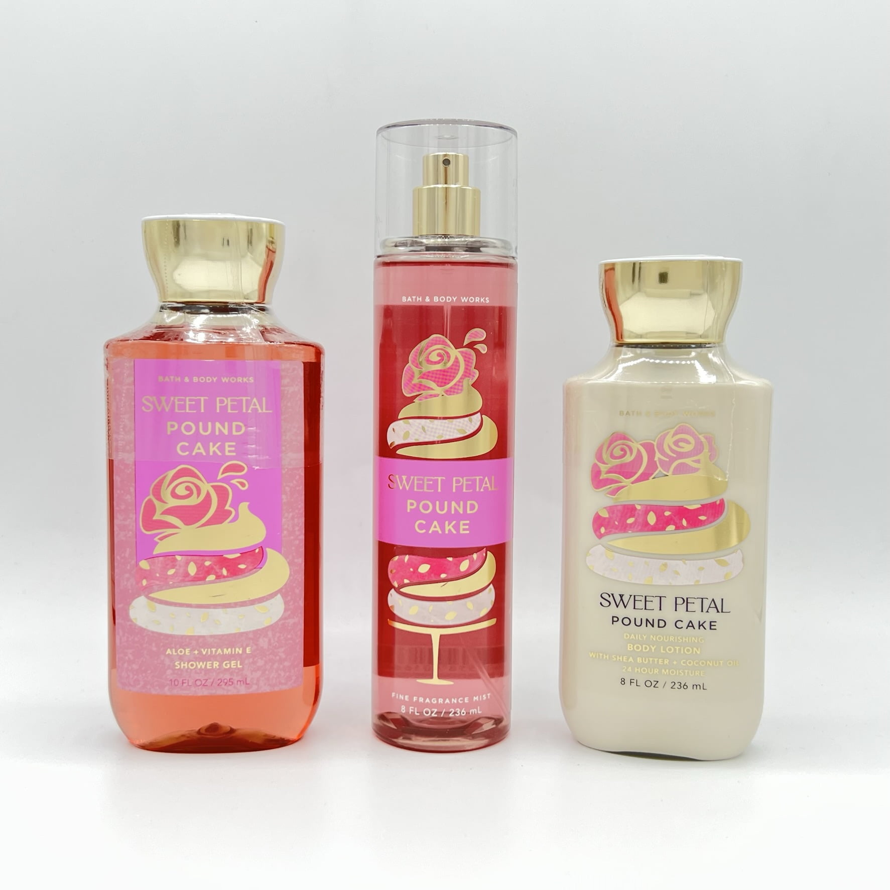 Bath & Body Works Sweet Petal Pound Cake Shower Gel, Fine Fragrance