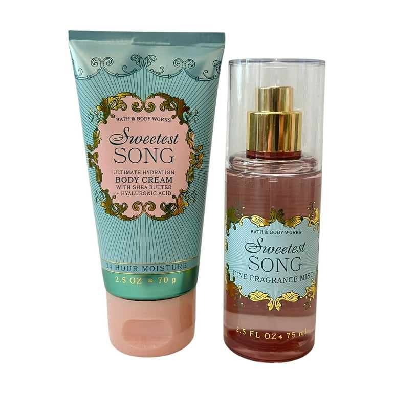 Bath & Body Works Sweetest Song Mist & Body Cream Travel Size Set