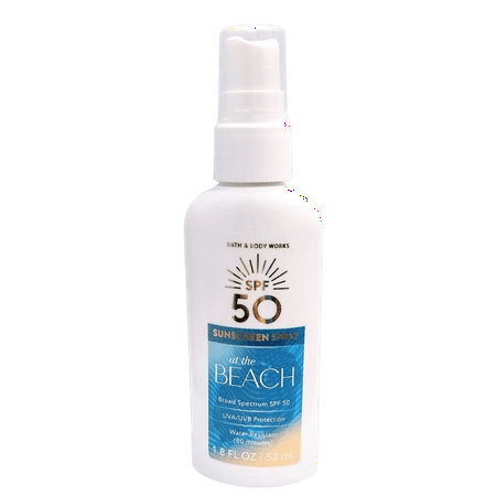 Bath & Body Works Travel Size At The Beach Sunscreen Spray Broad Spectrum SPF 50 - 1.8 fl oz
