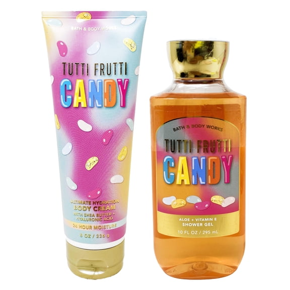 Bath & Body Works Tutti Frutti Candy - Duo Gift Set - Body Cream and Shower Gel.