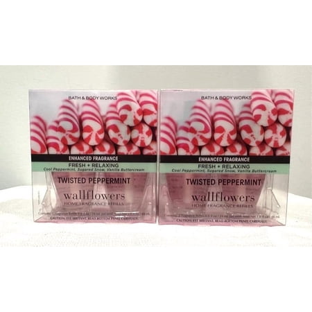 Bath & Body Works Twisted Peppermint Wallflowers Home Fragrance Refills - 4 Refills