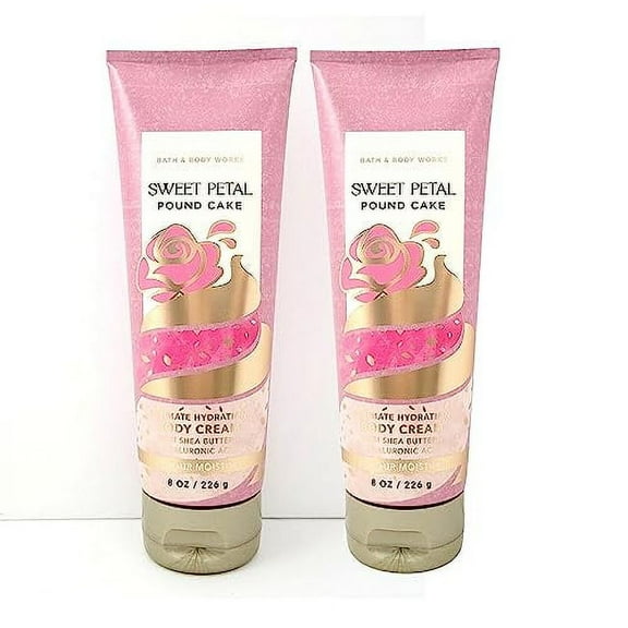 Bath & Body Works Ultimate Hydration Body Cream Pack of 2 (Sweet Petal Pound Cake),8.0 fluid_ounces,1.0 pounds