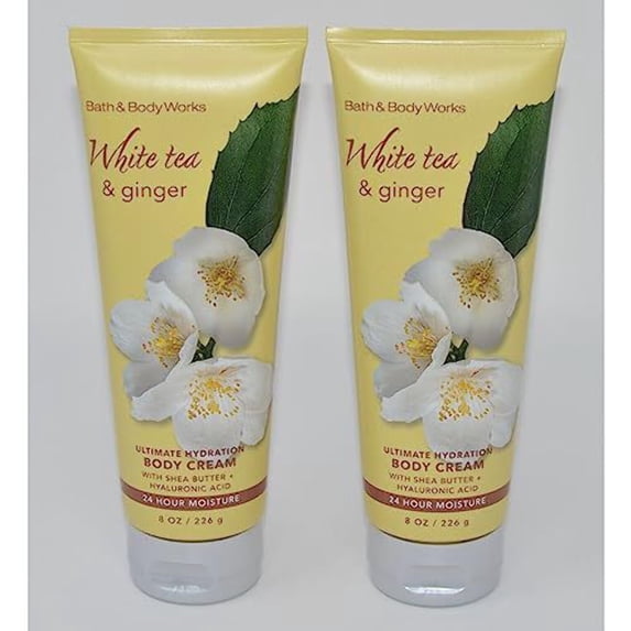 Bath Body Works Ultimate Hydration Body Cream Pack of 2 (White Tea Ginger),8.0 fluid_ounces