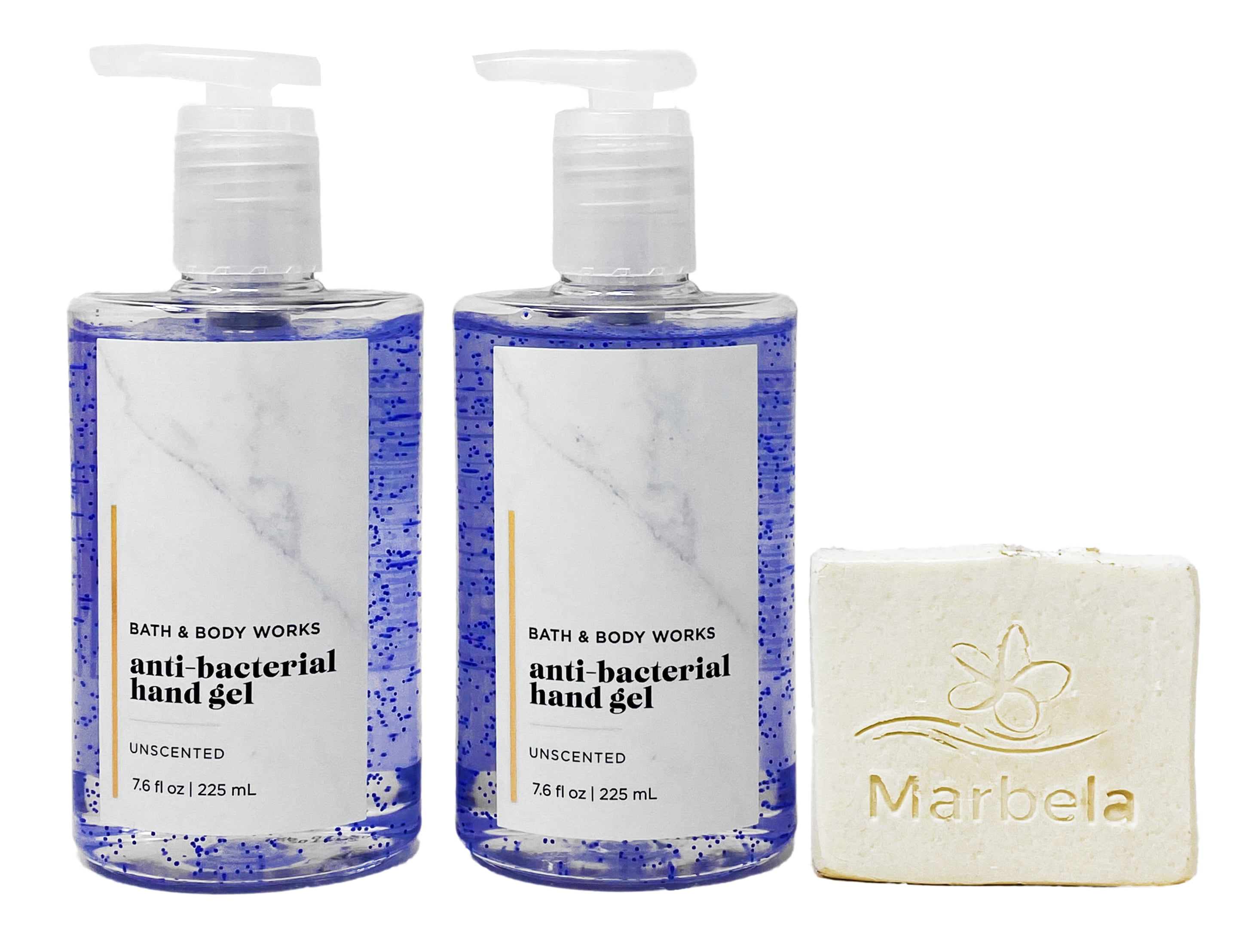 Bath & Body Works Unscented - 2 Pack Of Hand Gel With a Natural Oats Sample Soap.