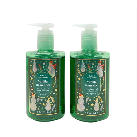 Bath & Body Works VANILLA BEAN NOEL Hand Gel - Value Pack Lot of 2 - Full Size
