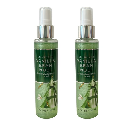 Bath & Body Works Vanilla Bean Noel Diamond Shimmer Mist 4.9 fl oz 2 Pack