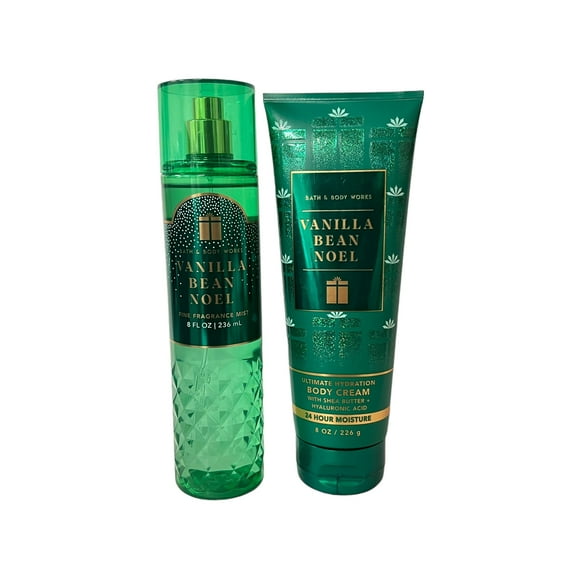 Bath & Body Works Vanilla Bean Noel Fragrance Mist & Body Cream Set