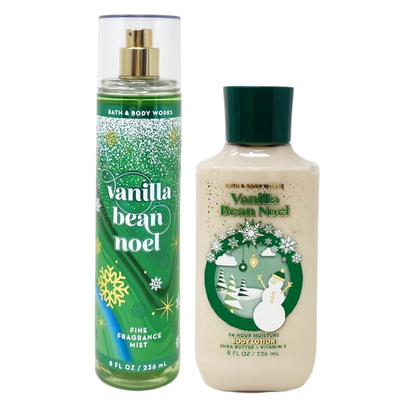 Bath & Body Works Vanilla Bean Noel Fragrance Mist and Body Lotion Set - Full Size
