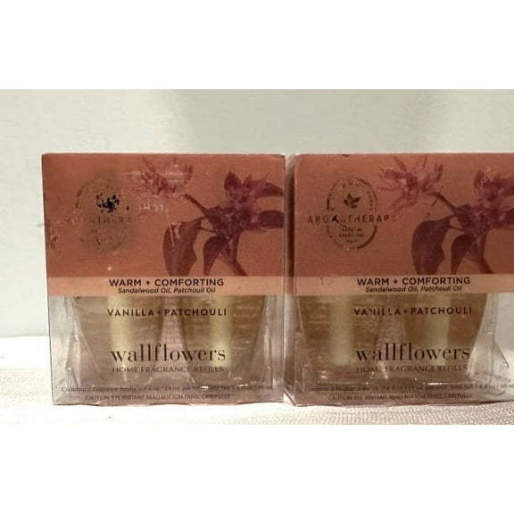 Bath & Body Works Vanilla Patchouli Wallflowers Home Fragrance Refills, 0.8 fl oz each - 4 Refills