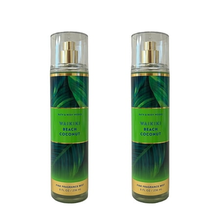Bath & Body Works Waikiki Beach Coconut Fine Fragrance Mist 2 Pack