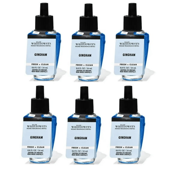 Bath & Body Works Wallflowers Fragrance Warmer Plug-in Refills, Gingham, 0.8 fl oz / 24 ml, 6 Count, 6 Pack