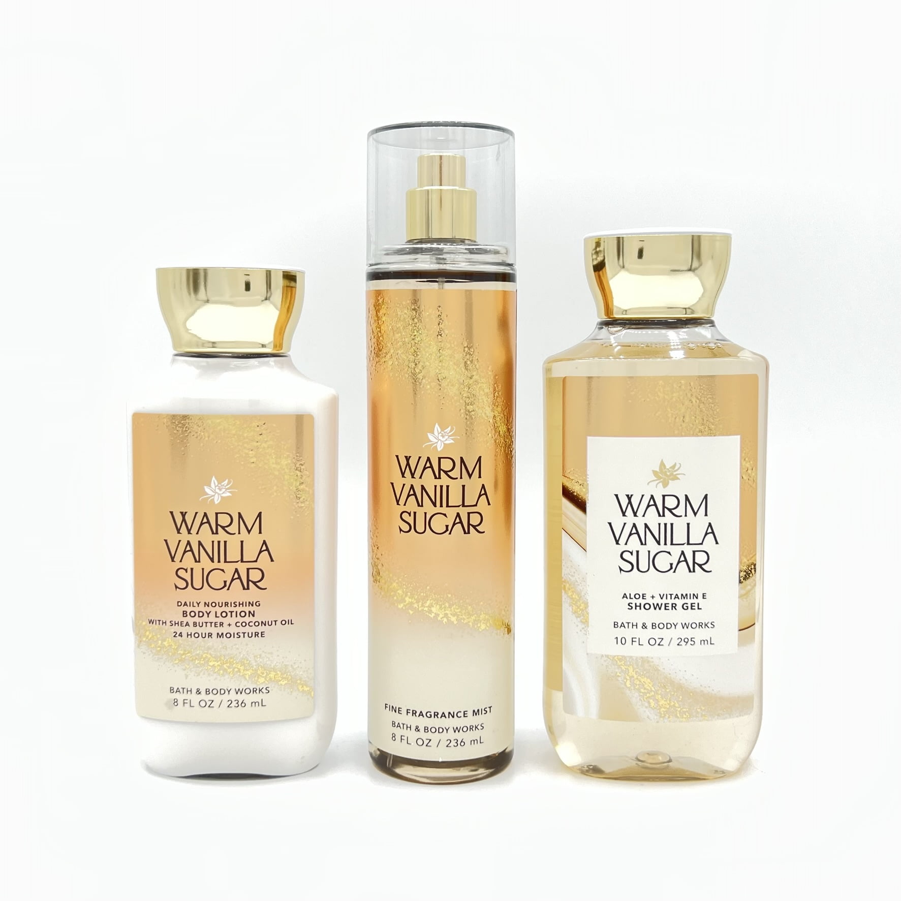 Bath and Body Works Warm Vanilla Sugar Pack of 3 Fragrance Mist 8