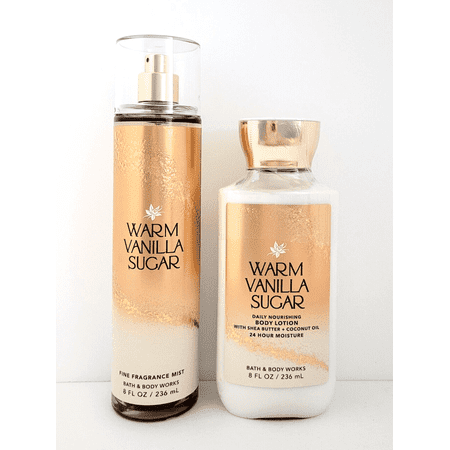Bath & Body Works Warm Vanilla Sugar Fragrance Body Mist & Body Lotion Set of 2